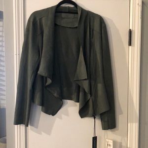 BlankNYC Olive faux suede zip jacket sz XL